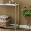 SoBuy FSB29-G Table Console Table d'Appoint Bout de Canapé Table d’Entrée Effet Marbre Cadre et 4 Pieds en Fer Haute Qualité – L80cm x P30cm x H75cm - Doré