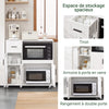 SoBuy FSB78-W Desserte à roulettes, Îlot Central avec Roues, Meuble de Rangement pour Cuisine, Support Micro-Ondes, Desserte Mobile pour Salle à Manger et Bureau à Domicile 88,5 x 40 x 89 cm Blanc