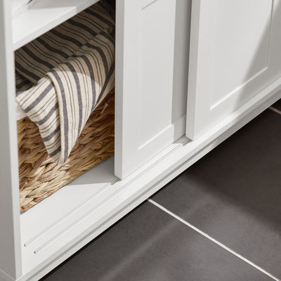 SoBuy FSB84-W Meuble de Rangement Meuble d’entrée Buffet Placard avec 2 Tiroirs et 2 Portes Coulissantes