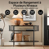 SoBuy FSB90-SCH Console d'Entrée 3 Niveaux Design Industriel 110×39×76 cm – Noir