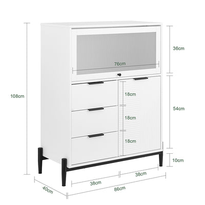 SoBuy FSB94-W Meuble Chaussures, Meuble Entrée, Commode, Armoire de Rangement