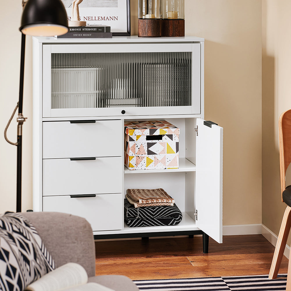 SoBuy FSB94-W Meuble Chaussures, Meuble Entrée, Commode, Armoire de Rangement