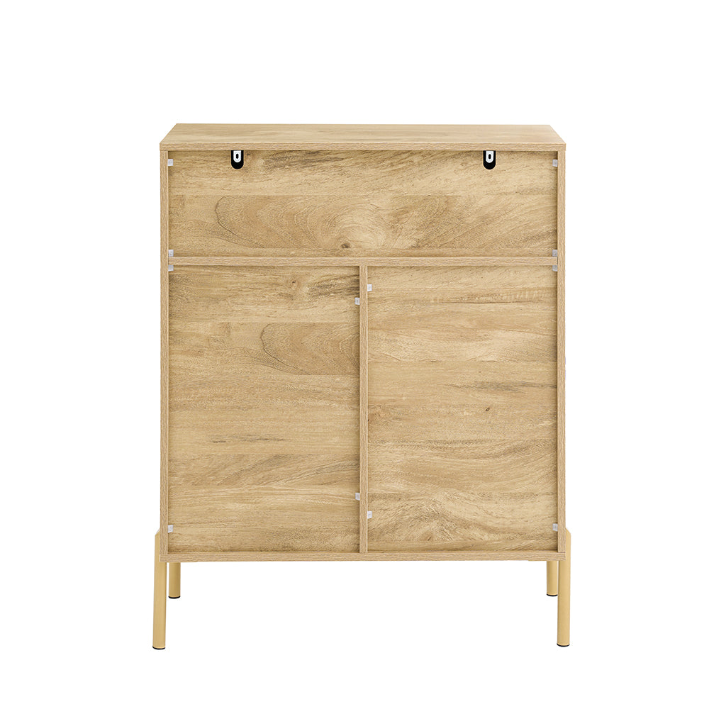 SoBuy FSB96-G Armoire à Chaussures avec 2 Portes Effet Miroir et 5 Compartiments – L83×P38×H100 cm, Charge 80 kg, Finition Dorée
