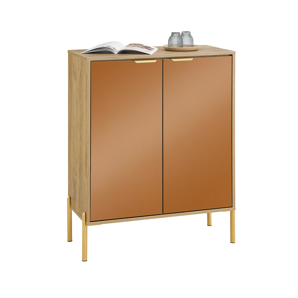 SoBuy FSB96-G Meuble d'entrée, Meuble à Chaussures, Buffet avec 2 Portes et 5 compartiments, Commode à Chaussures