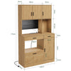 SoBuy FSB98-L-E-N Buffet de Cuisine Haut avec Prises Intégrées et LED – Plan de Travail, Multi-Rangements – 100×40×170 cm, Effet Chêne Clair