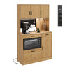 SoBuy FSB98-L-E-N Buffet de Cuisine Haut avec Prises Intégrées et LED – Plan de Travail, Multi-Rangements – 100×40×170 cm, Effet Chêne Clair