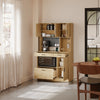 SoBuy FSB98-L-E-N Buffet de Cuisine Haut avec Prises Intégrées et LED – Plan de Travail, Multi-Rangements – 100×40×170 cm, Effet Chêne Clair