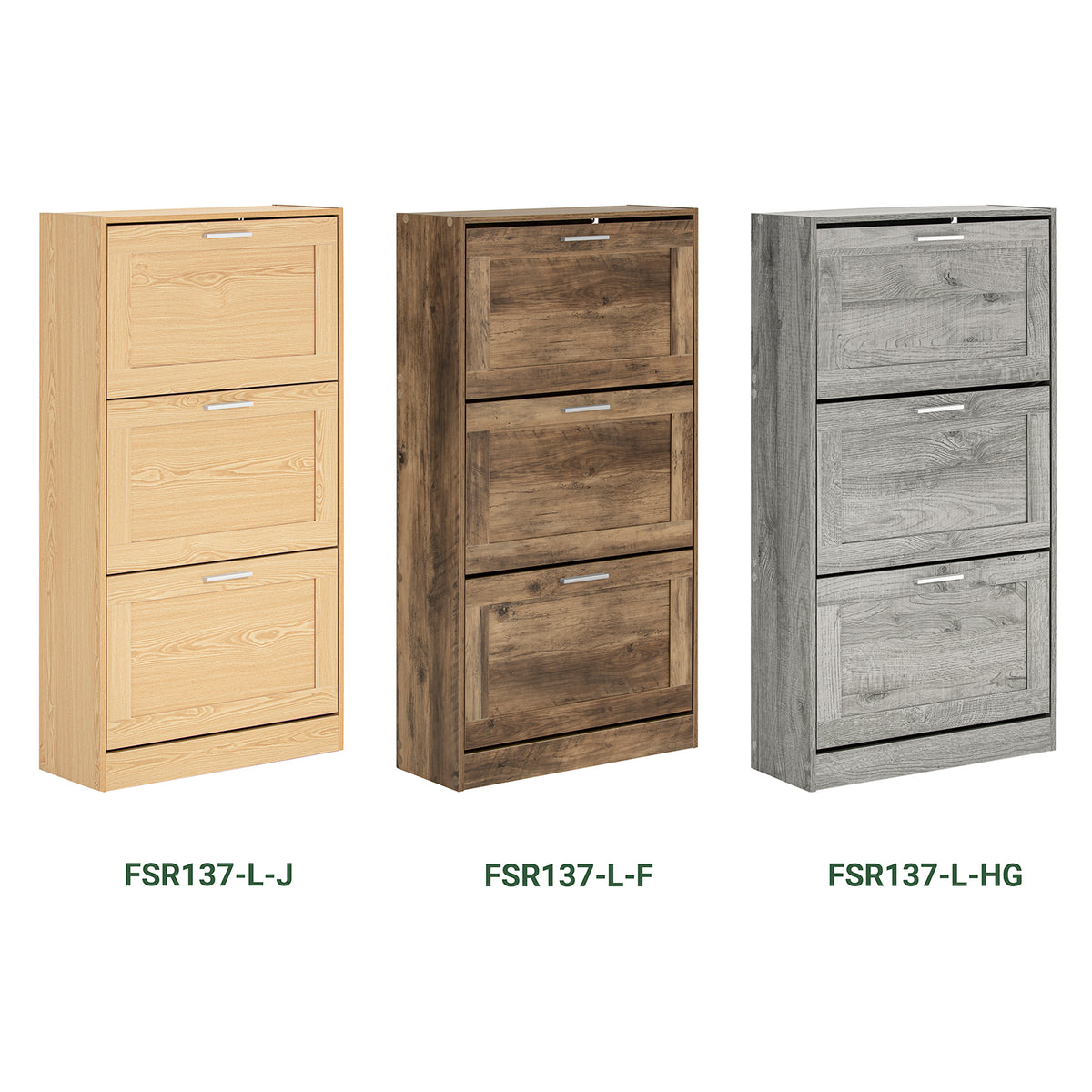 SoBuy FSR137-L-F Meuble à Chaussures à Abattants 3 Niveaux Grande Capacité – Rangement Discret pour Entrée – Bois Foncé