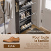 SoBuy FSR151-H-E-SCH Armoire à Chaussures Ultra-Slim 19 cm – 3 Abattants, Noir Mat avec LED