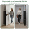 SoBuy FSR151-H-SCH Armoire à Chaussures Ultra-Slim 19 cm | 3 Abattants, 6–8 Paires, Noir