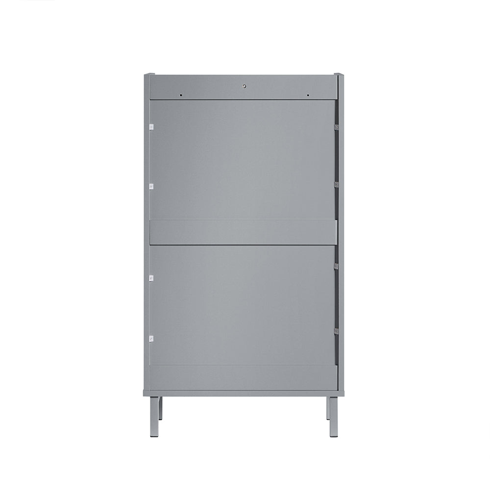 SoBuy FSR151-HG Armoire à Chaussures 2 Abattants Ultra-Slim 19cm, Rangement Compact pour Entrée Couloir – 50x19x91 cm, Gris