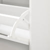 SoBuy FSR151-L-W Banc à Chaussures avec 4 Compartiments et Coussin Confortable, pour Entrée et Couloir, Compact – L105×P24×H52 cm, Charge 250 kg, Bois, Blanc