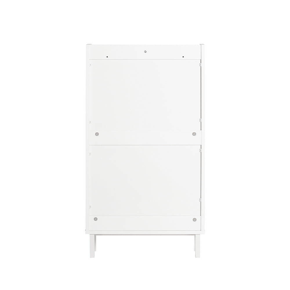 SoBuy FSR151-W Armoire à Chaussures 2 Abattants Ultra-Slim 19cm, Rangement Compact pour Entrée Couloir – 50x19x91 cm, Blanc