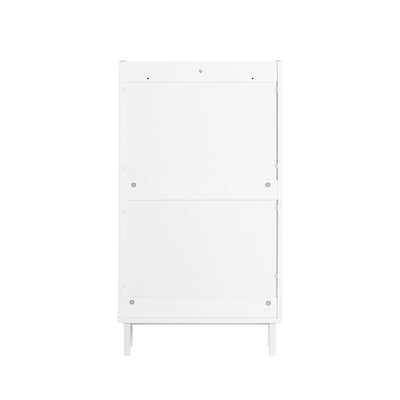 SoBuy FSR151-W Armoire à Chaussures 2 Abattants Ultra-Slim 19cm, Rangement Compact pour Entrée Couloir – 50x19x91 cm, Blanc