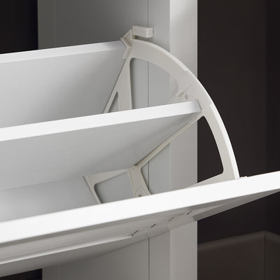 SoBuy FSR152-W Meuble à Chaussures à Abattants 2 Niveaux – Rangement Discret pour Entrée – 80x25x108 cm Blanc