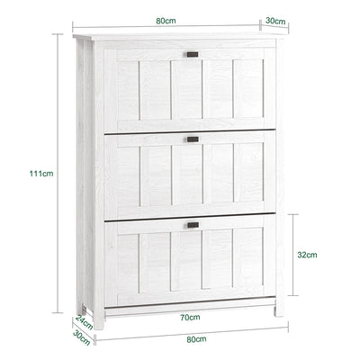 SoBuy FSR162-W Meuble à Chaussures Ultra-Slim Gain de Place – Idéal pour Entrée Étroite – Blanc