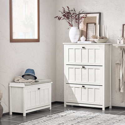 SoBuy FSR162-W Meuble à Chaussures Ultra-Slim Gain de Place – Idéal pour Entrée Étroite – Blanc
