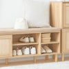 SoBuy Lot FSR163-N + FSR160-N – Ensemble Meubles à Chaussures Couleur Naturelle, Banc avec Coussin + Armoire 2 Abattants, Rangement Entrée 2 Pièces
