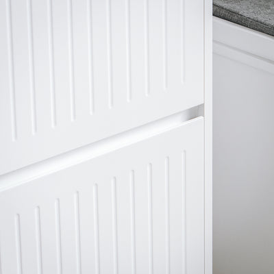 SoBuy FSR165-W Meuble à Chaussures à Abattants 2 Niveaux – Rangement Discret pour Entrée – Blanc