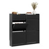 SoBuy FSR169-SCH Meuble à Chaussures Ultra-Slim 19 cm à Abattants – Rangement Discret – Noir