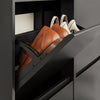 SoBuy FSR169-SCH Meuble à Chaussures Ultra-Slim 19 cm à Abattants – Rangement Discret – Noir