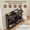 SoBuy FSR169-SCH Meuble à Chaussures Ultra-Slim 19 cm à Abattants – Rangement Discret – Noir