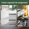 SoBuy FSR169-W Meuble à Chaussures à Abattants Ultra-Slim 19cm – Rangement Discret Gain de Place – 98x19x95 cm Blanc