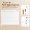 SoBuy FSR177-L-W Armoire à Chaussures 4 Abattants Ultra-Slim 19cm, Rangement 8-12 Paires pour Entrée – 100x19x91 cm, Blanc