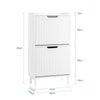 SoBuy FSR177-W Armoire à Chaussures 2 Abattants Ultra-Slim 19cm, Rangement Compact pour Entrée Couloir – 50x19x90 cm, Blanc