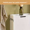 SoBuy FSR177-W Armoire à Chaussures 2 Abattants Ultra-Slim 19cm, Rangement Compact pour Entrée Couloir – 50x19x90 cm, Blanc