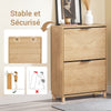 SoBuy FSR200-II-N Meuble à Chaussures Entrée Meuble de Rangement à 2 Abattants, Design Système Anti-Basculement,jusqu'à Taille EU 47, Meuble Chaussures pour 8 Paires, Bois Clair, 60 x 24 x 83 cm