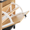 Prévente SoBuy FSR201-N Banc à Chaussures avec Assise Rembourrée et Abattant, Slim 24cm pour Entrée – 60x24x50 cm, Noir et Naturel