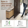 Prévente SoBuy FSR201-N Banc à Chaussures avec Assise Rembourrée et Abattant, Slim 24cm pour Entrée – 60x24x50 cm, Noir et Naturel