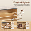 Prévente SoBuy FSR201-N Banc à Chaussures avec Assise Rembourrée et Abattant, Slim 24cm pour Entrée – 60x24x50 cm, Noir et Naturel