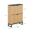 SoBuy FSR202-N Armoire à Chaussures Slim 60cm, 2 Abattants 8-12 Paires, Pieds Métal, Fixation Murale – Naturel et Noir