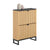 SoBuy FSR202-N Armoire à Chaussures Slim 60cm, 2 Abattants 8-12 Paires, Pieds Métal, Fixation Murale – Naturel et Noir