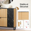 SoBuy FSR203-N Armoire à Chaussures 2 Abattants et Porte Latérale, Design Nordique Compact pour Entrée – 90x24x88 cm, Naturel et Noir