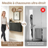 SoBuy FSR204-SCH Meuble à Chaussures Suspendu - Armoire à Chaussures, Meuble Chaussures - Installation Horizontale ou Verticale - pour Entrée, Derrière la Porte, Couloir, Noir, 50x19x100cm