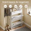 SoBuy FSR207-W Meuble à Chaussures Gain de Place Ultra-Slim 19cm – Entrée Étroite – 80x19x107 cm Blanc