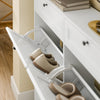 SoBuy FSR208-W Meuble à Chaussures Gain de Place Ultra-Slim 19cm – Entrée Étroite – 100x19x107 cm Blanc