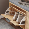 SoBuy FSR211-N Banc à Chaussures avec Assise Rembourrée Lin, 3 Abattants Slim 24cm, 8 Paires Pointure 47, Charge 237 kg pour Entrée – 100x24x50 cm, Naturel