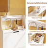 SoBuy FSR221-W Meuble Chaussures Meuble à Chaussures Extra Plat 19 cm, Rangement Jusqu’à Taille 47, avec Crochets et Étagère Ouverte pour Petit Appartement Couloir Entrée Blanc 60x19x119 cm