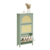 SoBuy FSR222-GR Armoire à Chaussures 3 Abattants en Rotin – 12 à 18 Paires, Style Scandinave – 62×25×121 cm, Vert