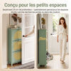 SoBuy FSR222-GR Armoire à Chaussures 3 Abattants en Rotin – 12 à 18 Paires, Style Scandinave – 62×25×121 cm, Vert