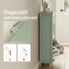 SoBuy FSR223-GR Armoire à Chaussures Cannage 2 Abattants et 1 Tiroir – 12 Paires, Meuble d'Entrée – 62×25×97 cm, Vert