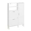 SoBuy FSR230-W Meuble à Chaussures Blanc – Armoire de Rangement Mince avec Abattants, Rangement Chaussures Moderne – 83×14×117,5 cm, Charge 39 kg