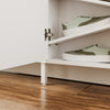 SoBuy FSR231-W Meuble à Chaussures en Bois 2 Portes – Armoire à Chaussures Mince avec Abattants pour Entrée, Blanc Mat – 115,5×14,5×117 cm, Charge 58 kg