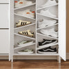 SoBuy FSR231-W Meuble à Chaussures en Bois 2 Portes – Armoire à Chaussures Mince avec Abattants pour Entrée, Blanc Mat – 115,5×14,5×117 cm, Charge 58 kg