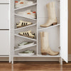 SoBuy FSR231-W Meuble à Chaussures en Bois 2 Portes – Armoire à Chaussures Mince avec Abattants pour Entrée, Blanc Mat – 115,5×14,5×117 cm, Charge 58 kg