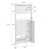 SoBuy FSR232-W Meuble à Chaussures Blanc 12 Paires – Armoire à Chaussures Étroite 14 cm, 3 Tiroirs Basculants et 1 Porte, Panneau Perforé et 6 Crochets – 83×14×197 cm, Charge 70 kg